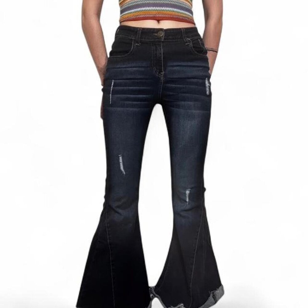 Lucky & Blessed Bellbottoms Flare Blue Jeans